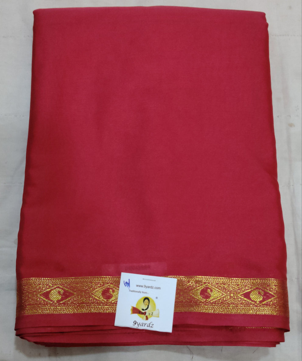 Synthetic Mysore silk 6yardz