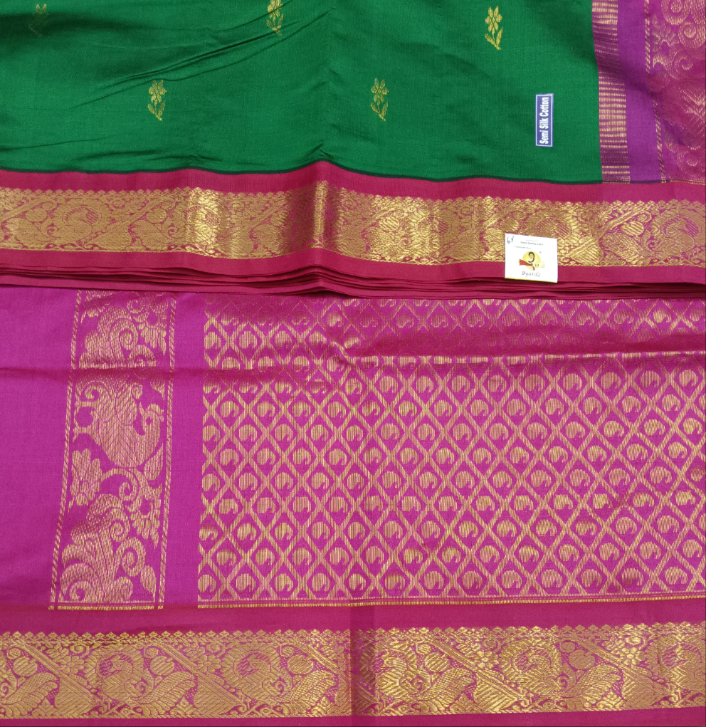 Semi silk Plain Korvai 6Yards