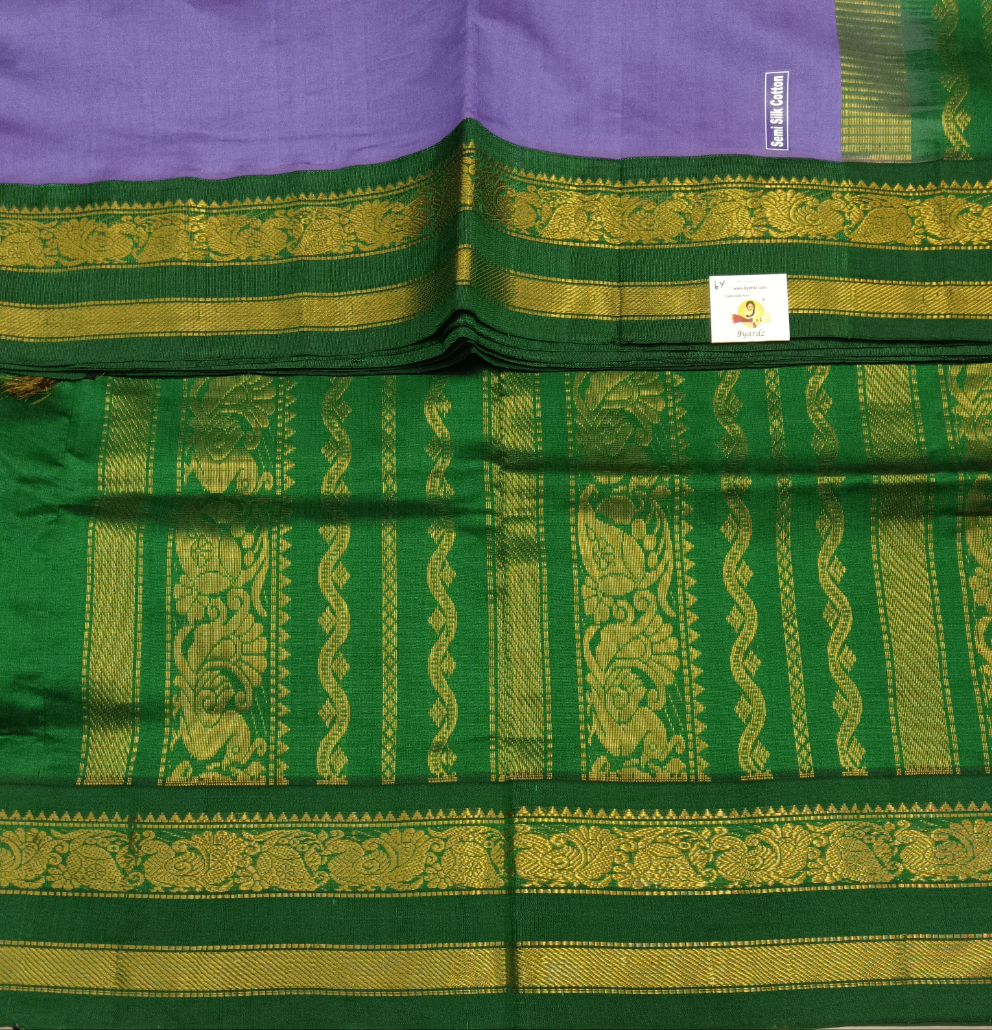 Semi silk Plain Korvai 6Yards