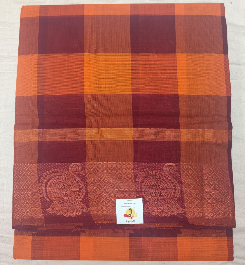 Chettinadu cotton checked 6 yardz