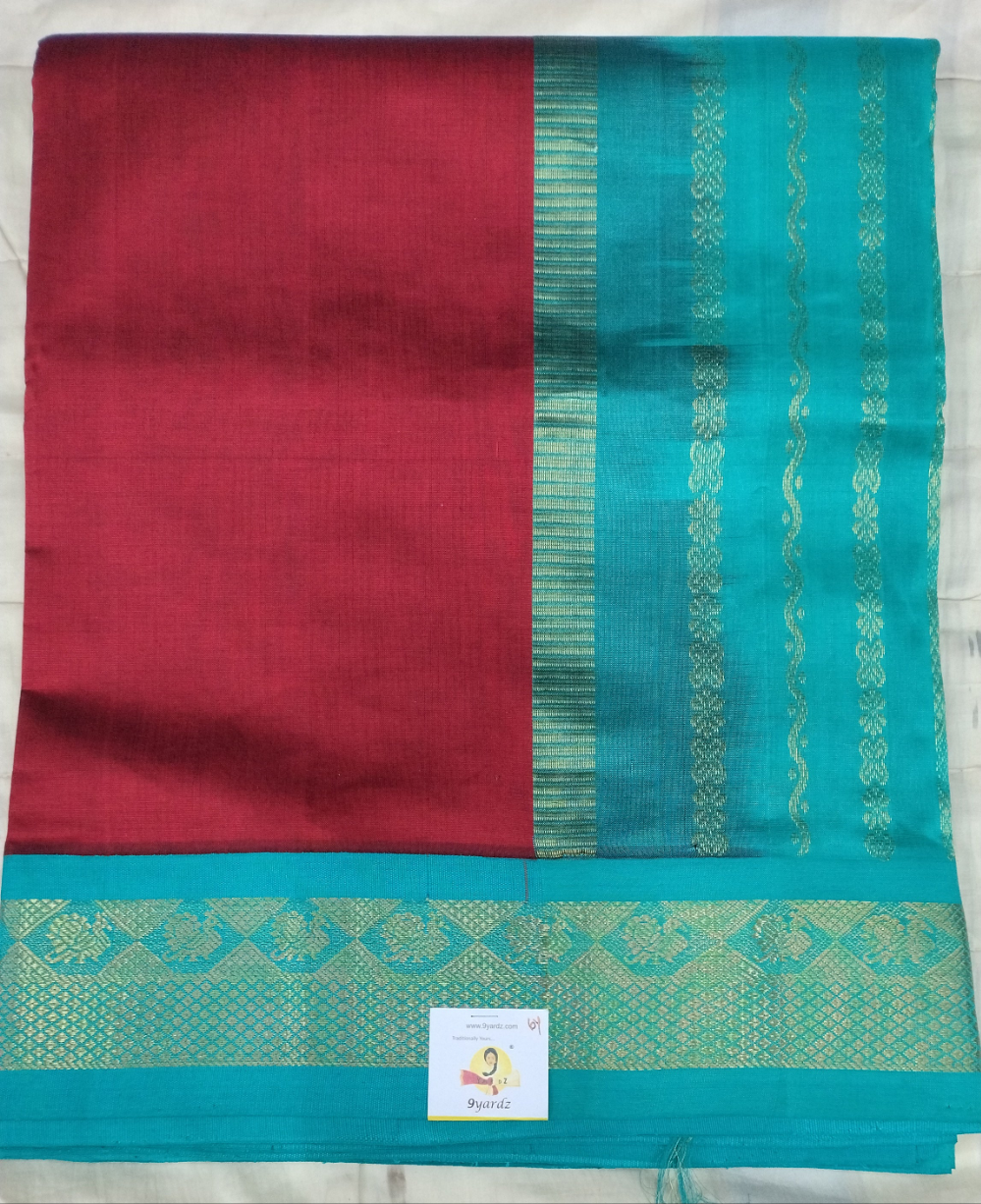 Semi silk Plain Korvai 6Yards