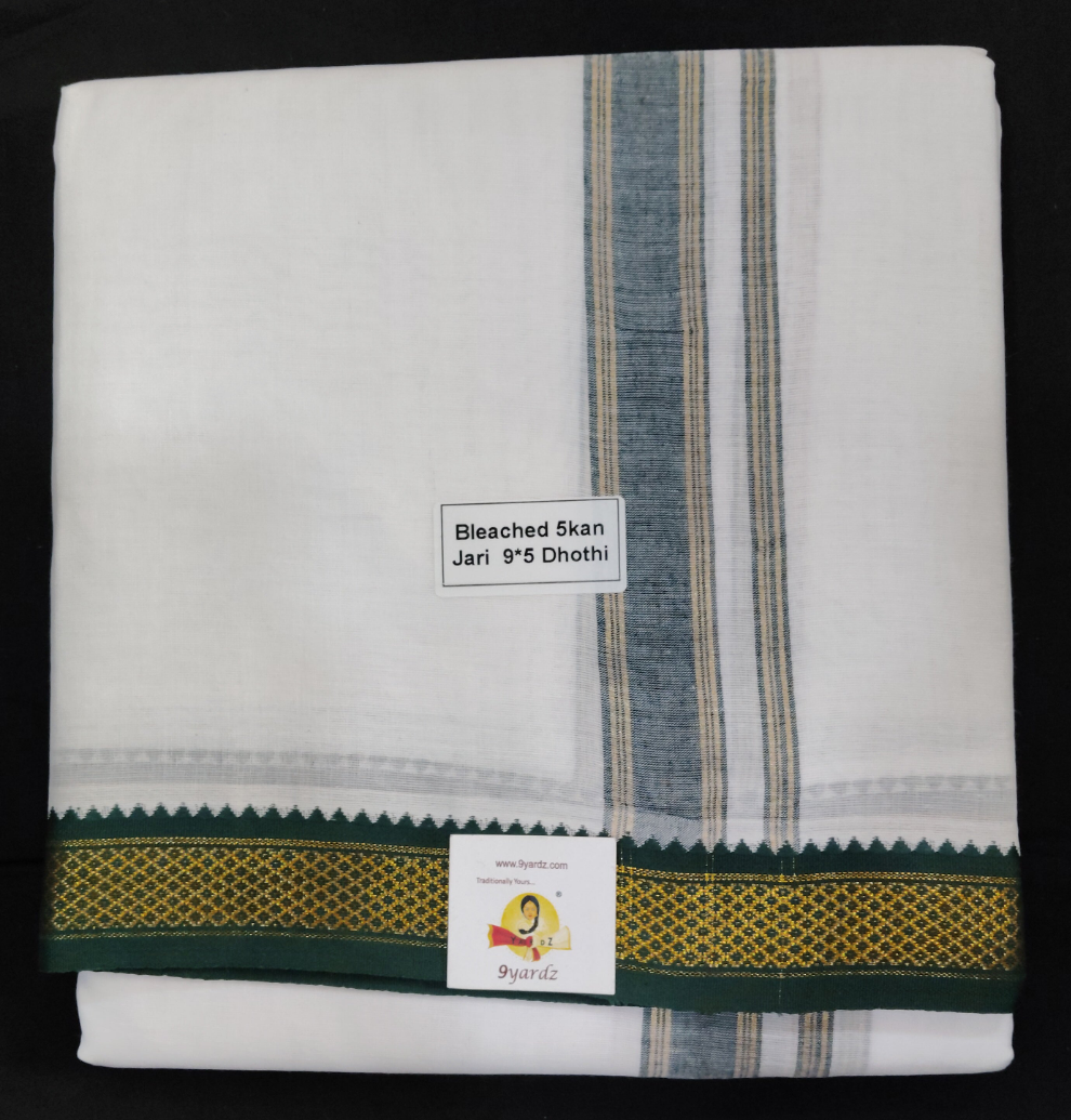 Cotton Dhothi Bleached 9*5