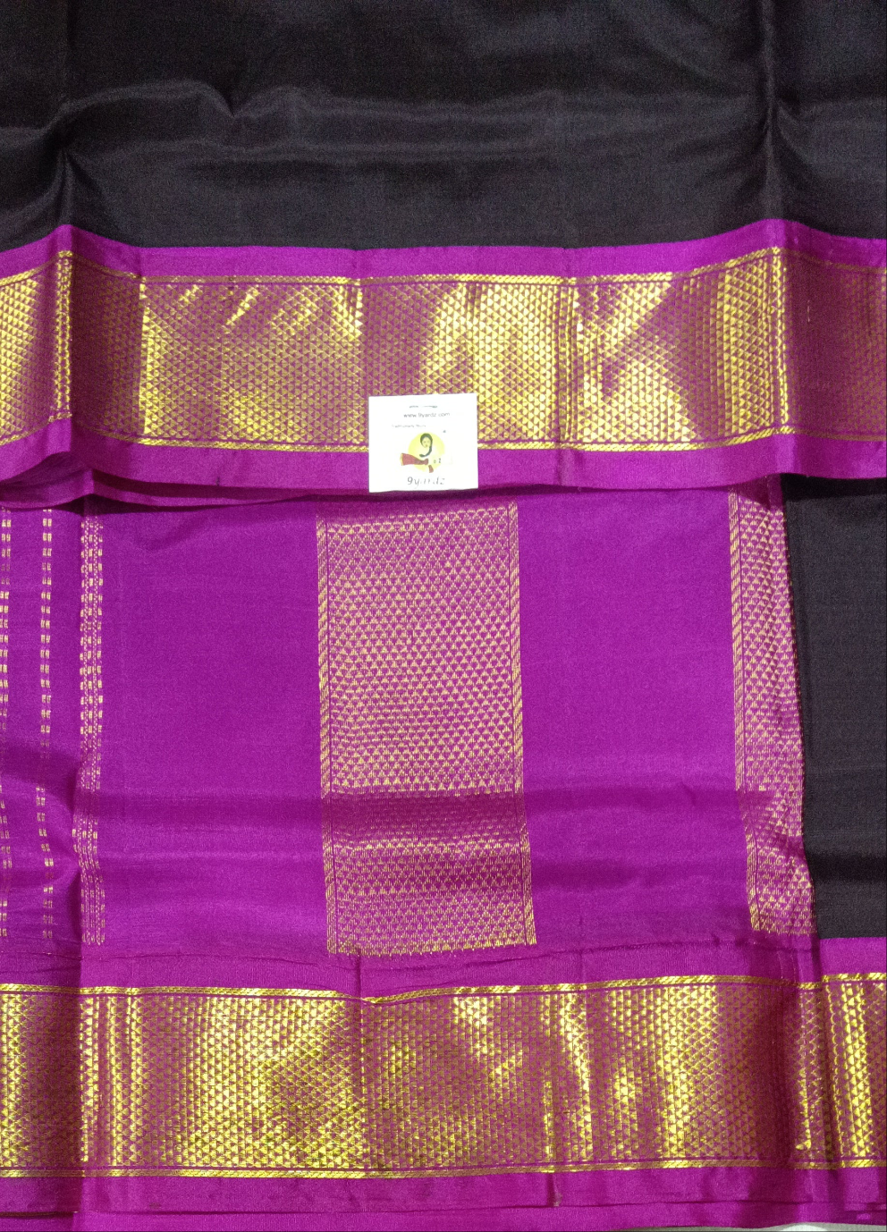Coffee Brown and Pink Pure Silk 10-Yard Saree with Golden Zari Maadampet Motif Border – 9yardz Traditional Collection