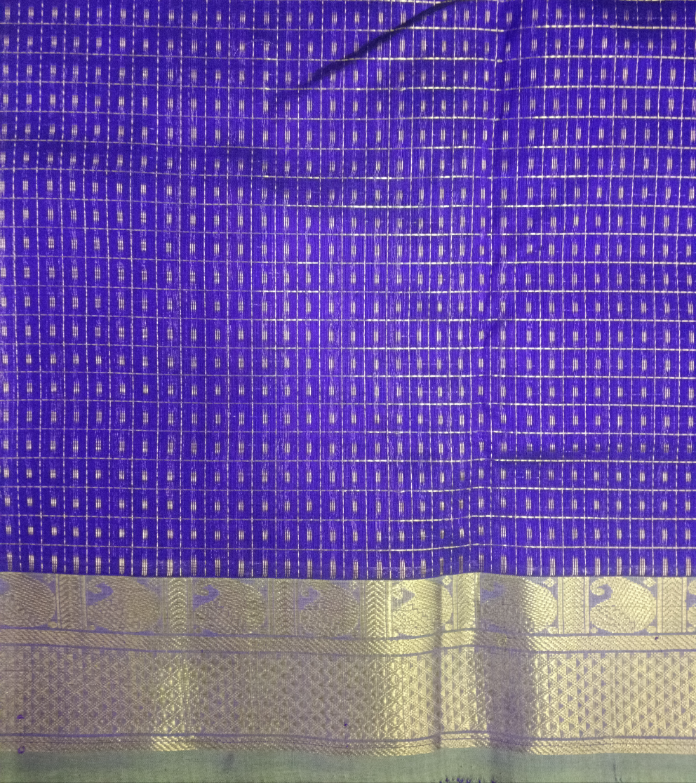 Pure silk cotton- small kattam 10yards (madisar)