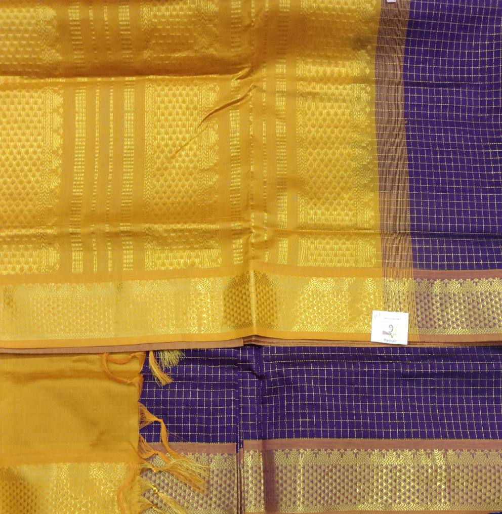 Semi Silk cotton Madisar Checked