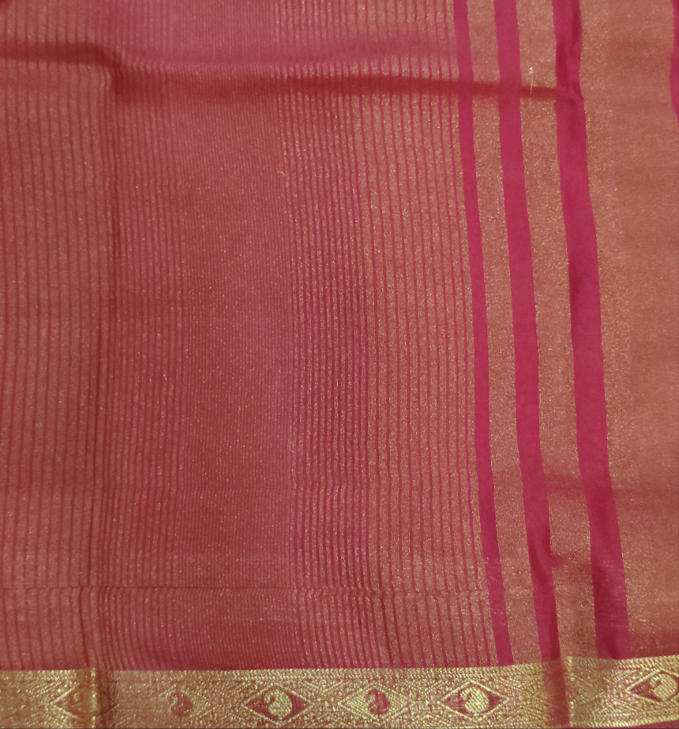 Synthetic Mysore silk 6yardz