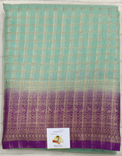 Load image into Gallery viewer, Mysore crepe silk checked (synthetic)