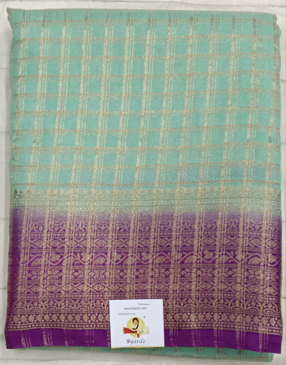 Mysore crepe silk checked (synthetic)