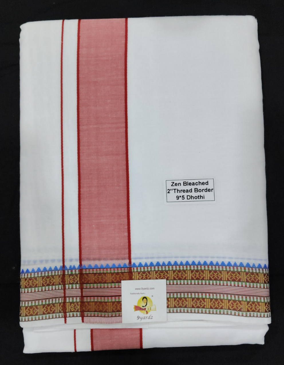 Cotton Dhothi Bleached 9*5