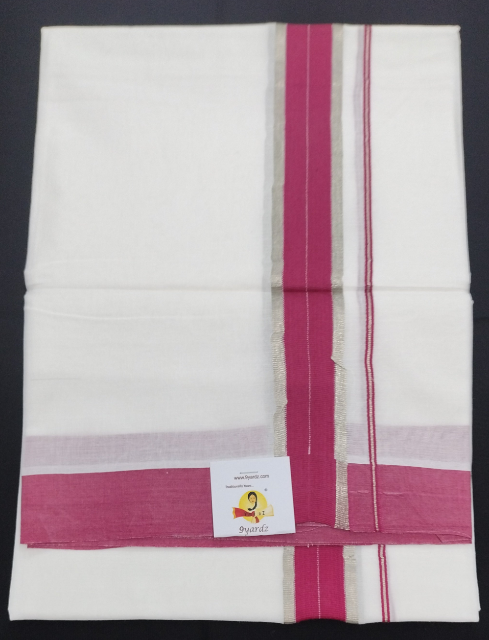 Bleached cotton Dhothi 9muzham