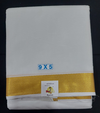 Cotton Dhothi Bleached 9*5