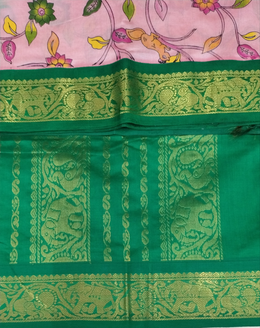 Semi silk Printed Korvai 6Yards