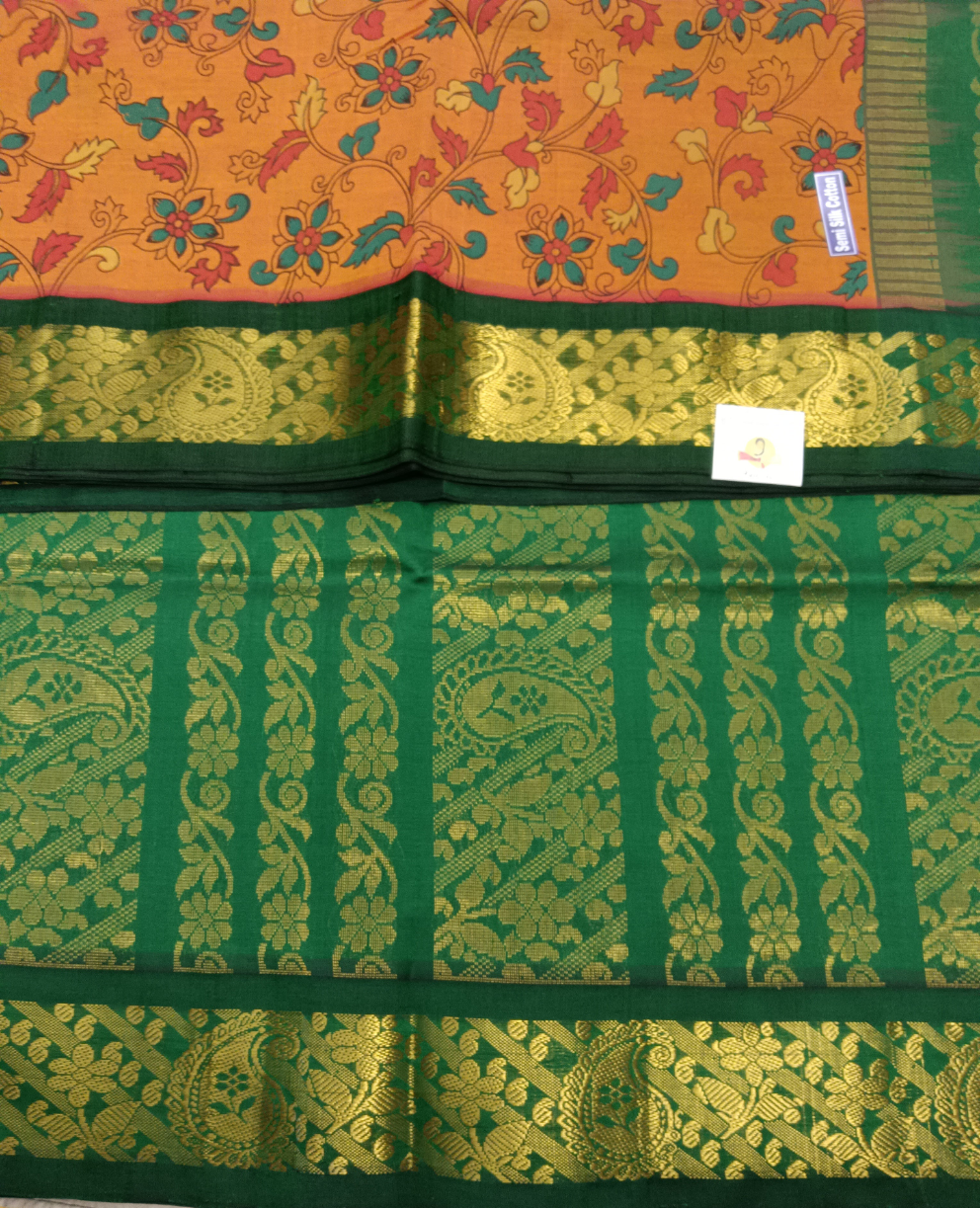 Semi silk Printed Korvai 6Yards