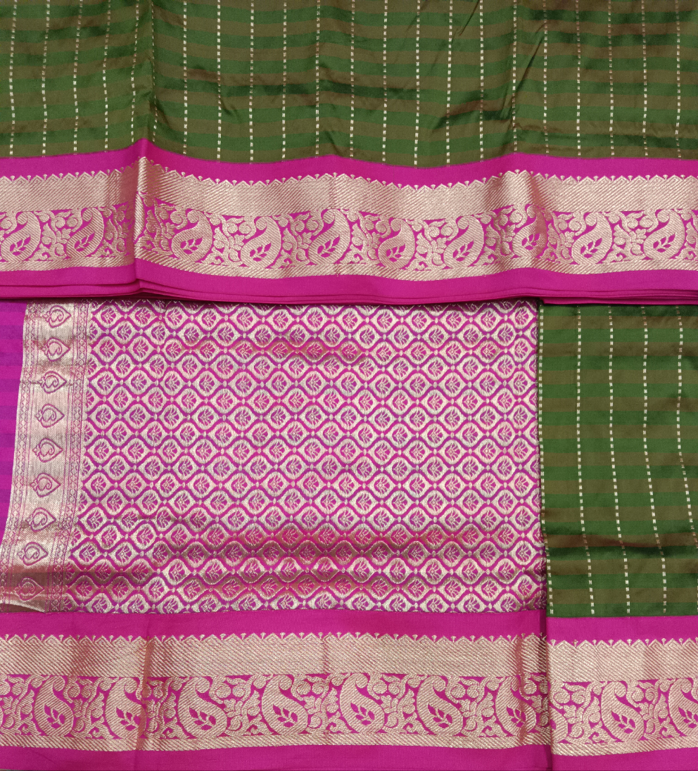 Poly silk 9.5yards checked madisar