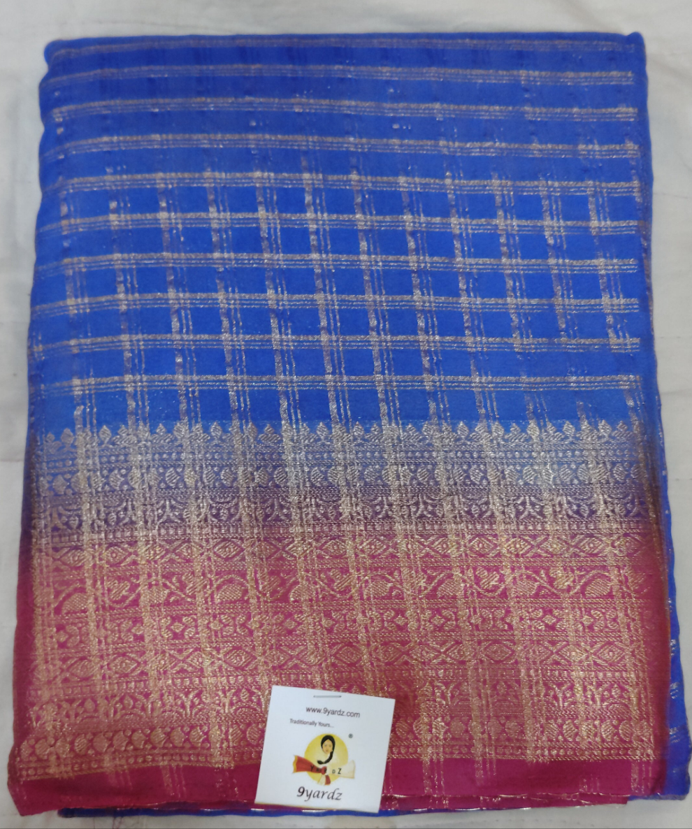 Mysore crepe silk checked (synthetic)