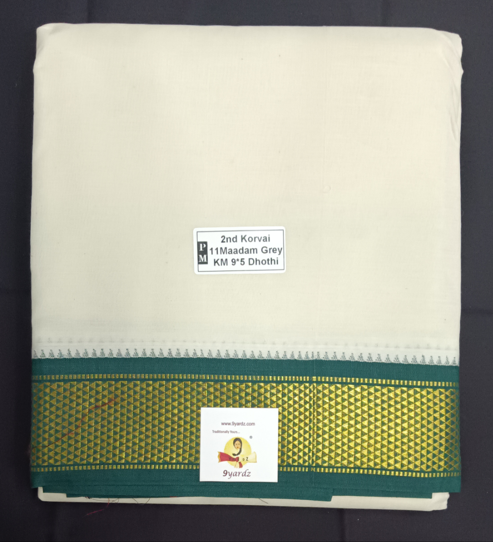 Pure cotton Muhurtham dhoti 9*5 11 maadampet KM