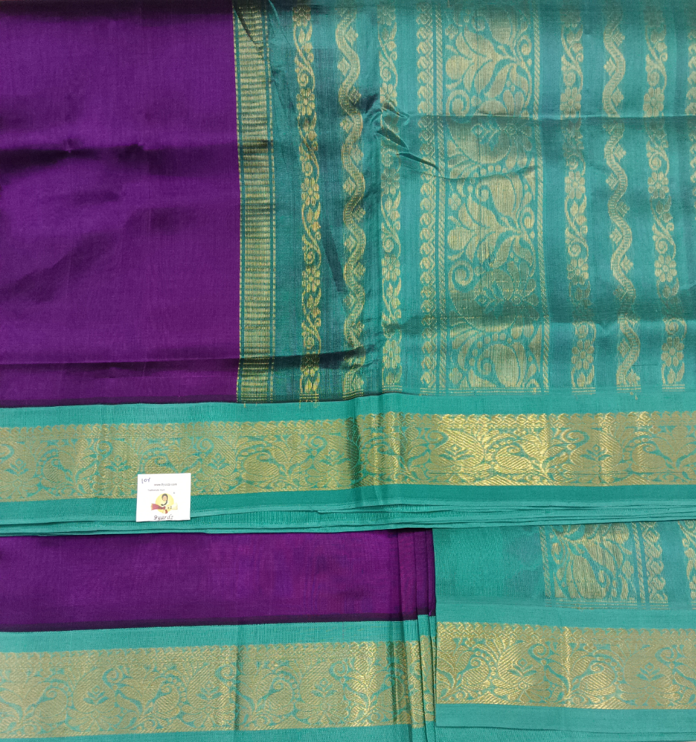 Pure silk cotton -Korvai 10yards madisar