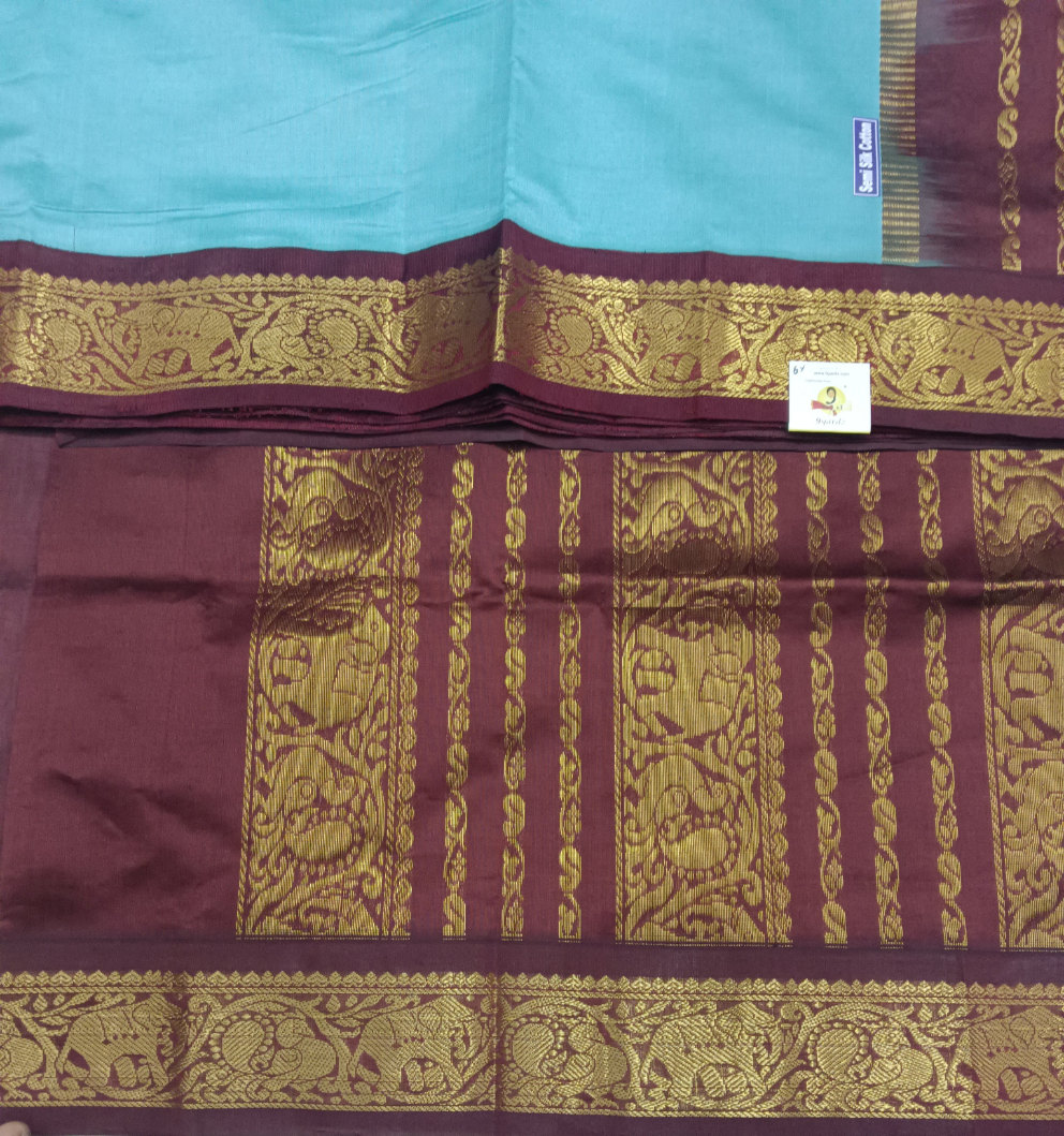 Semi silk Plain Korvai 6Yards