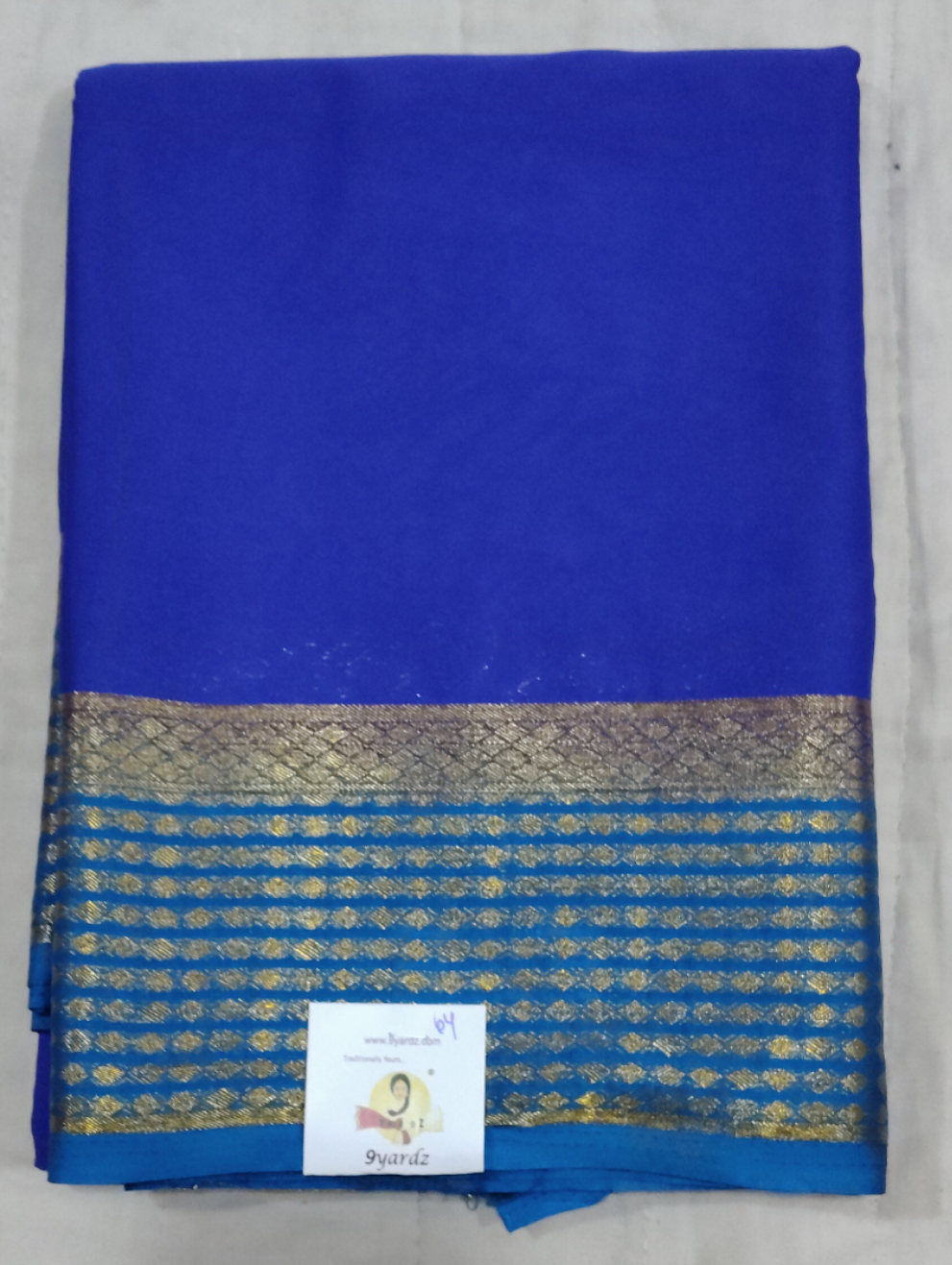 Synthetic Mysore silk 6yardz