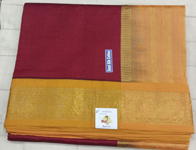 Semi silk Plain Korvai 6Yards
