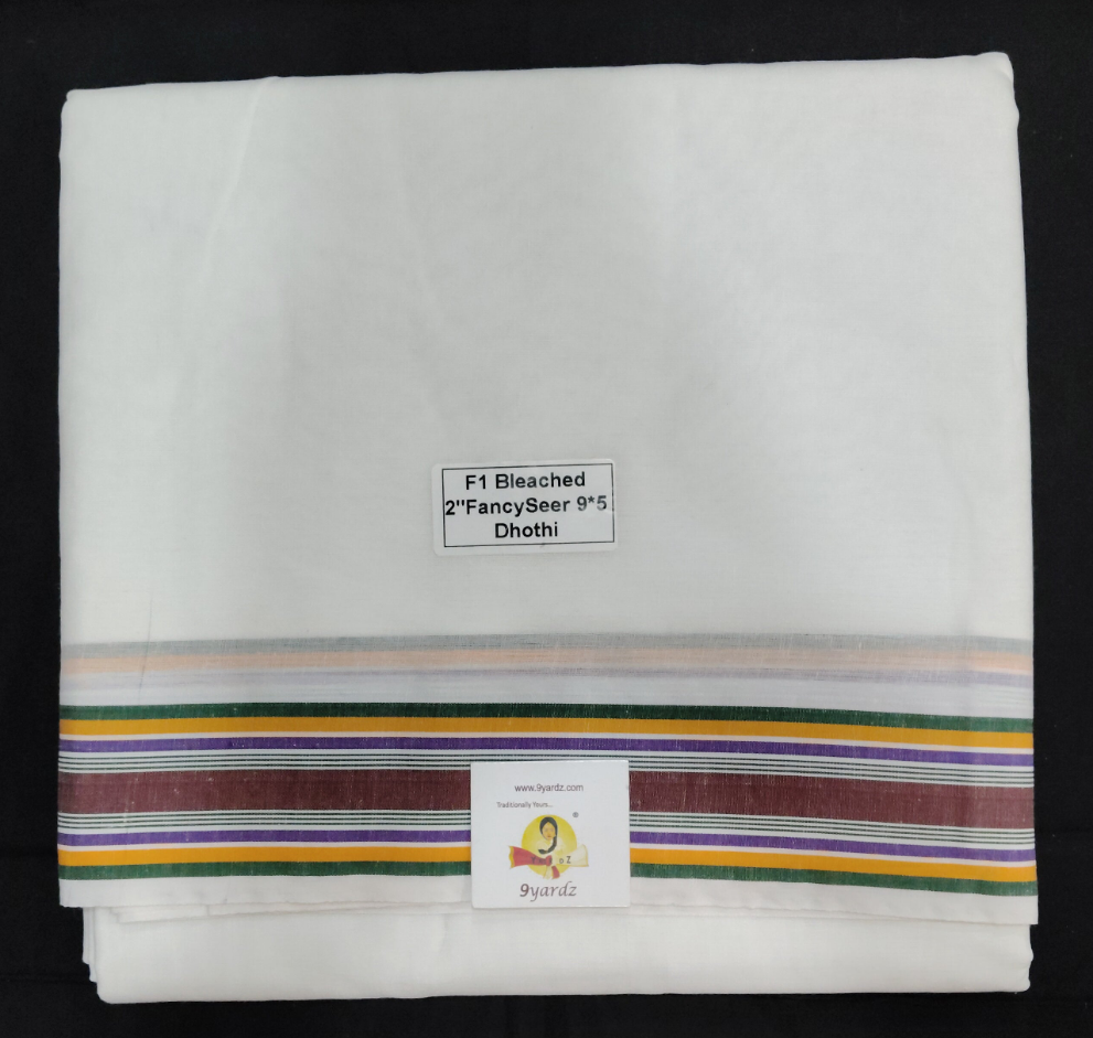 Cotton Dhothi Bleached 9*5