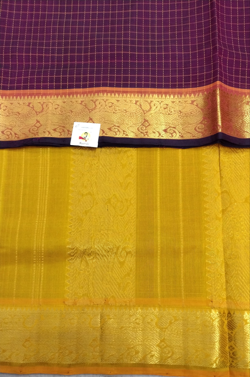 Pure silk cotton- Theard kattam with butta, 10yards (madisar)