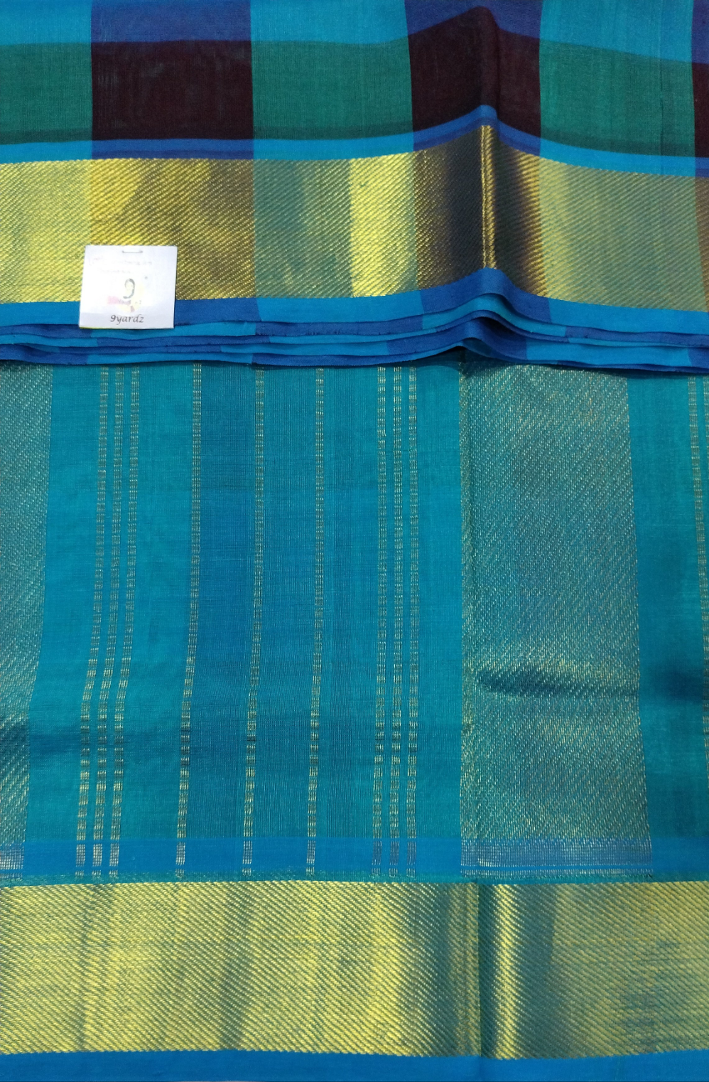 Pure silk cotton- palum pazhamum kattam with butta, 10yards (madisar)