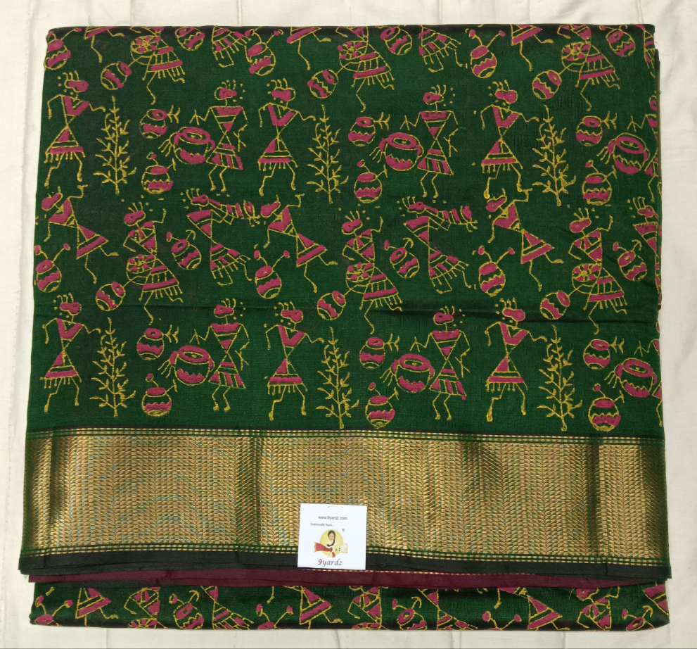 Pure silk cotton 10yards Printed madisar