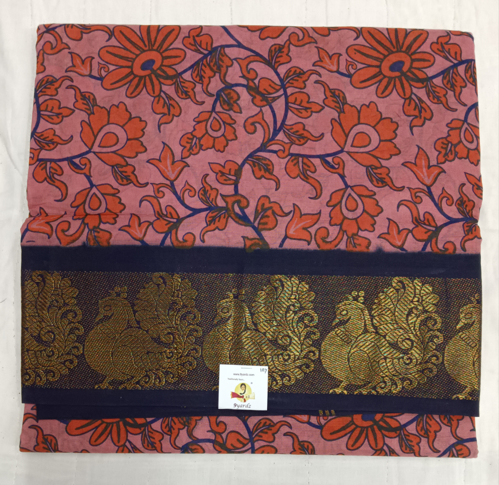 Kalamkari Printed Sungudi 10 yards