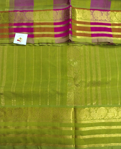 Pure silk cotton zari Pazhum Pazhamum Check