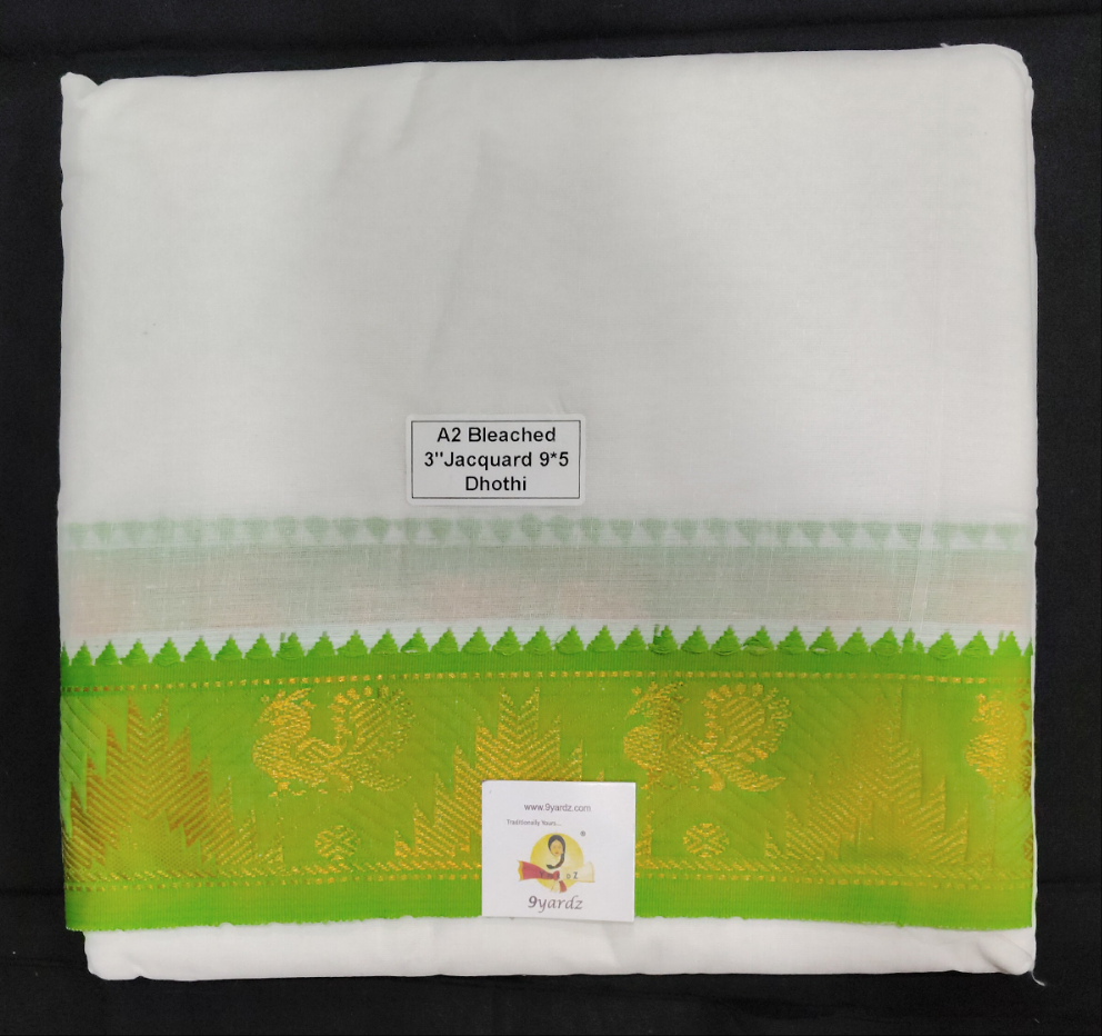 Nagari Cotton Jacqurad  Dhothi 9*5