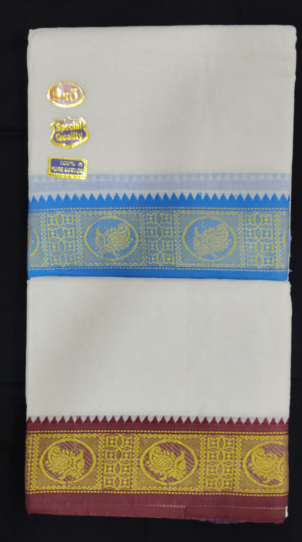 Nagari Cotton Jacqurad  Dhothi 9*5