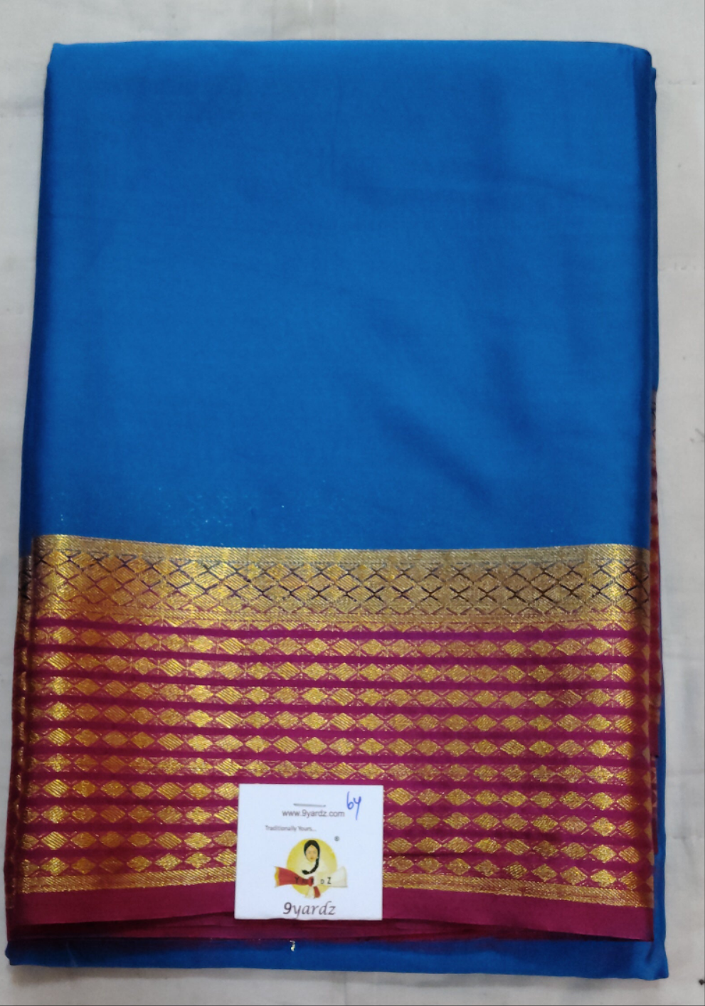 Synthetic Mysore silk 6yardz