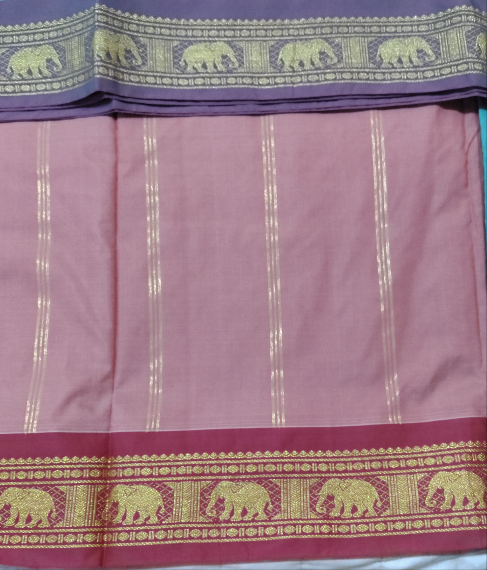 Traditional Mustard Yellow & Maroon Poly Silk 10-Yards Saree with Rich Zari Border