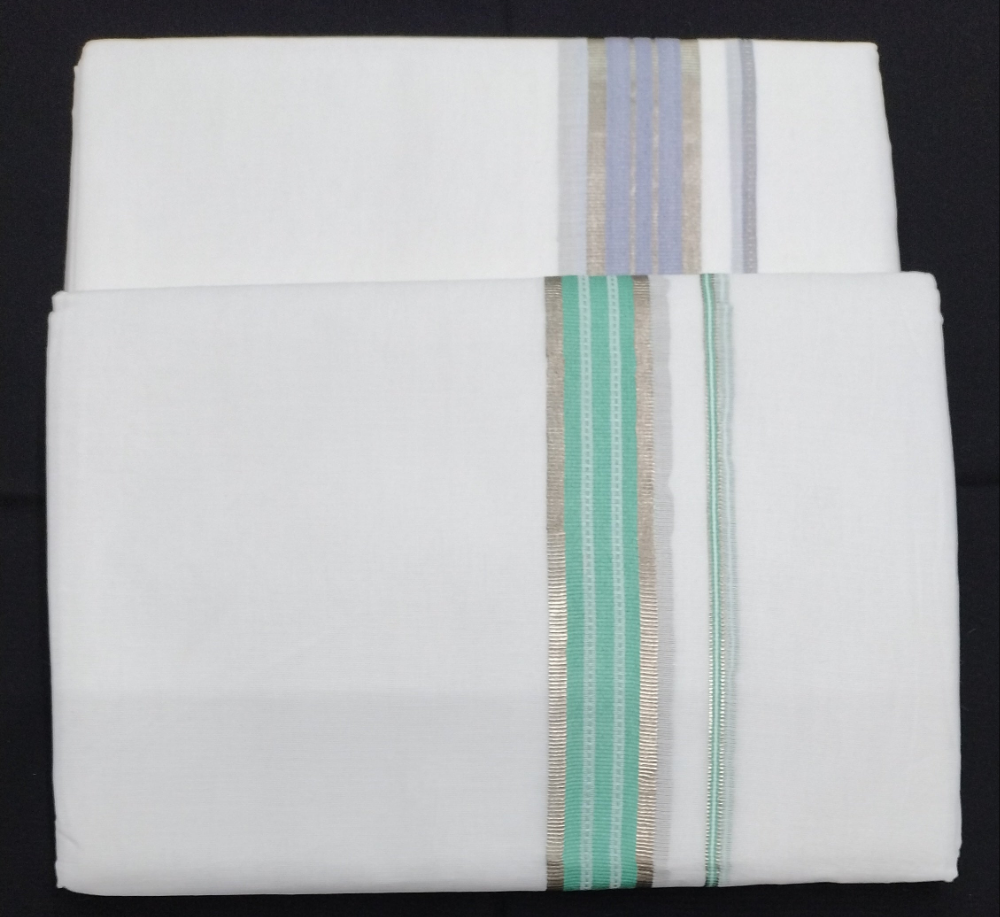 Bleached cotton Dhothi 9muzham