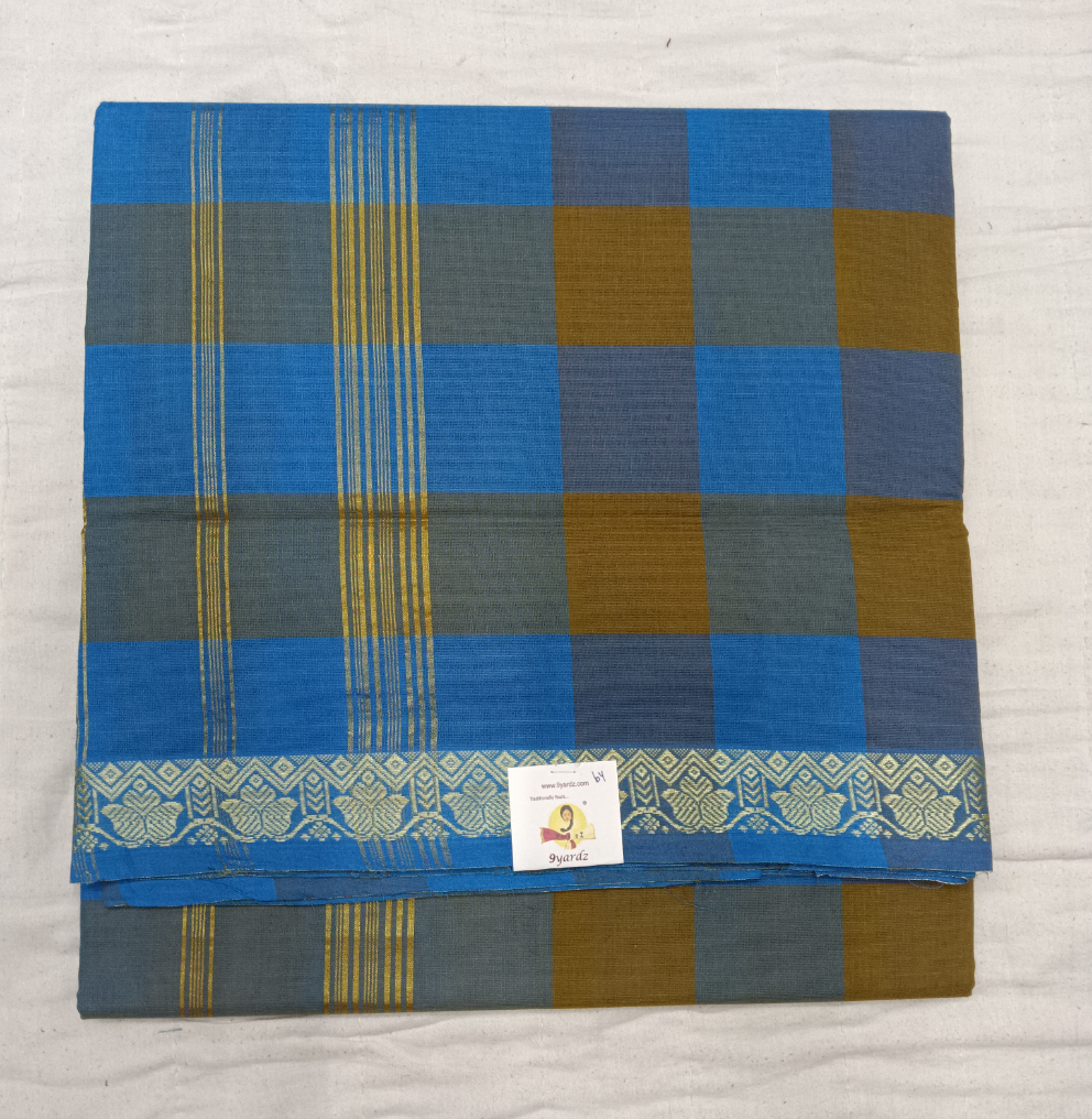 Chettinadu cotton checked 6 yardz