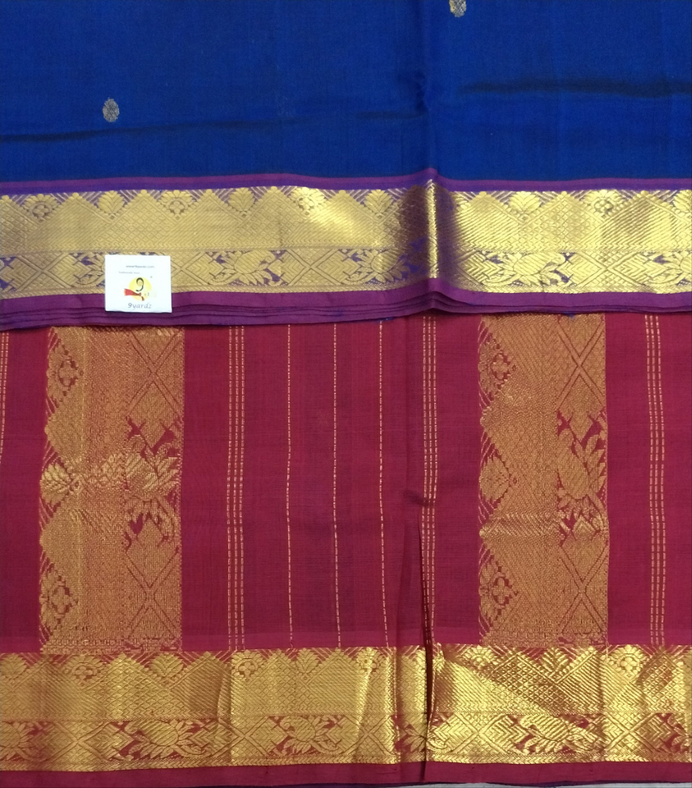 Pure silk cotton-  with butta, 10yards (madisar)