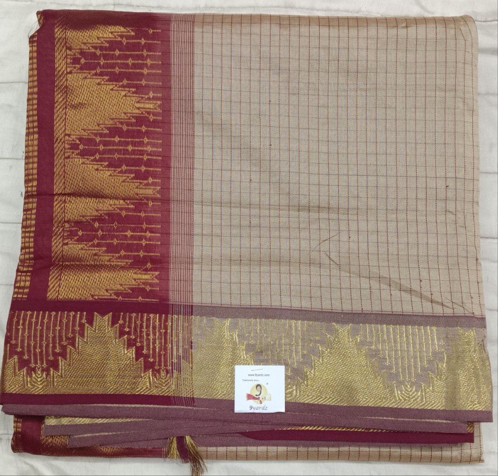 Semi Silk cotton Madisar Checked