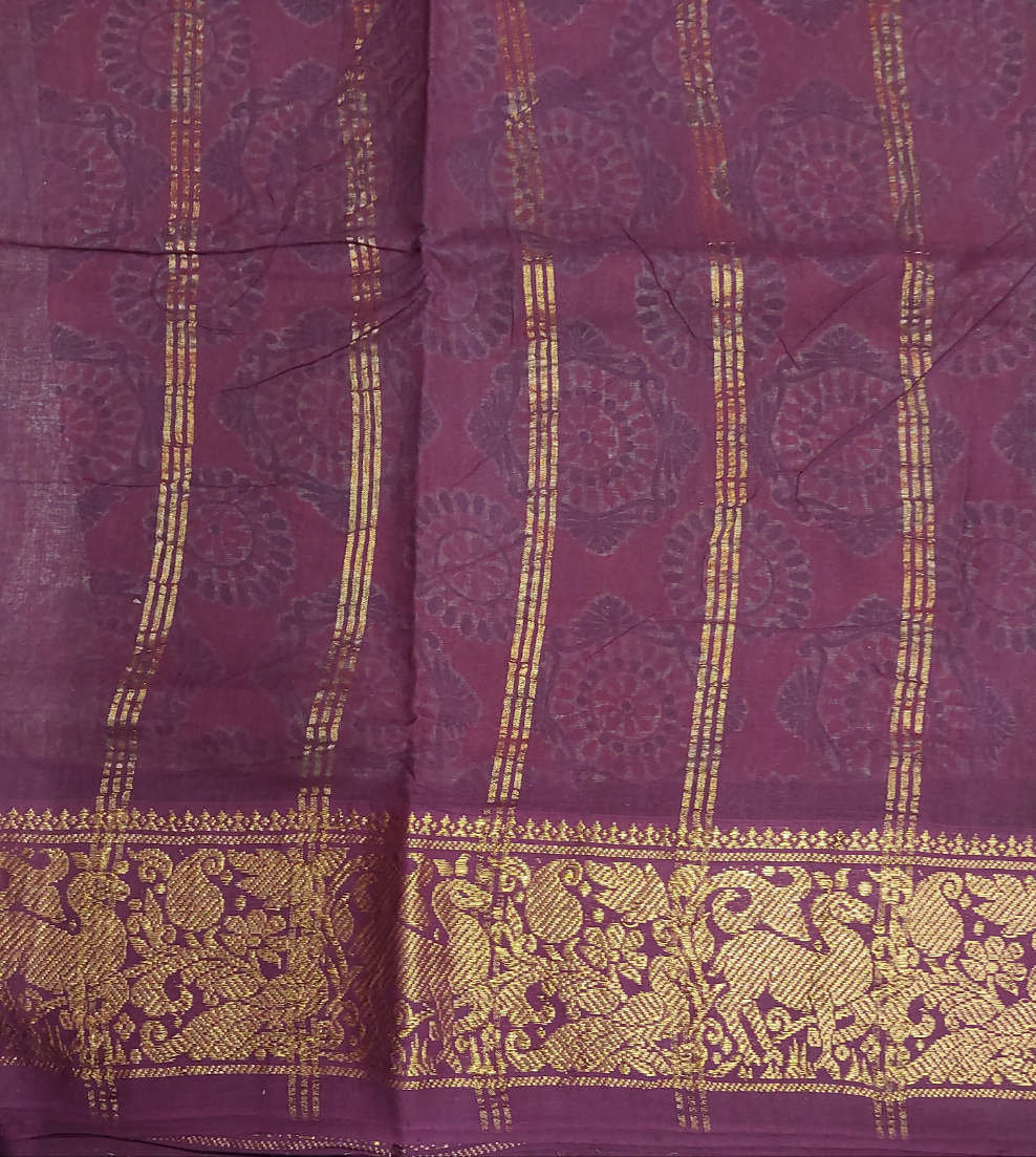 Kalamkari Printed Sungudi 10 yards