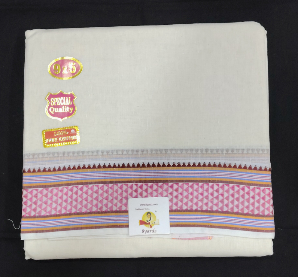 Nagari Cotton Jacqurad  Dhothi 9*5
