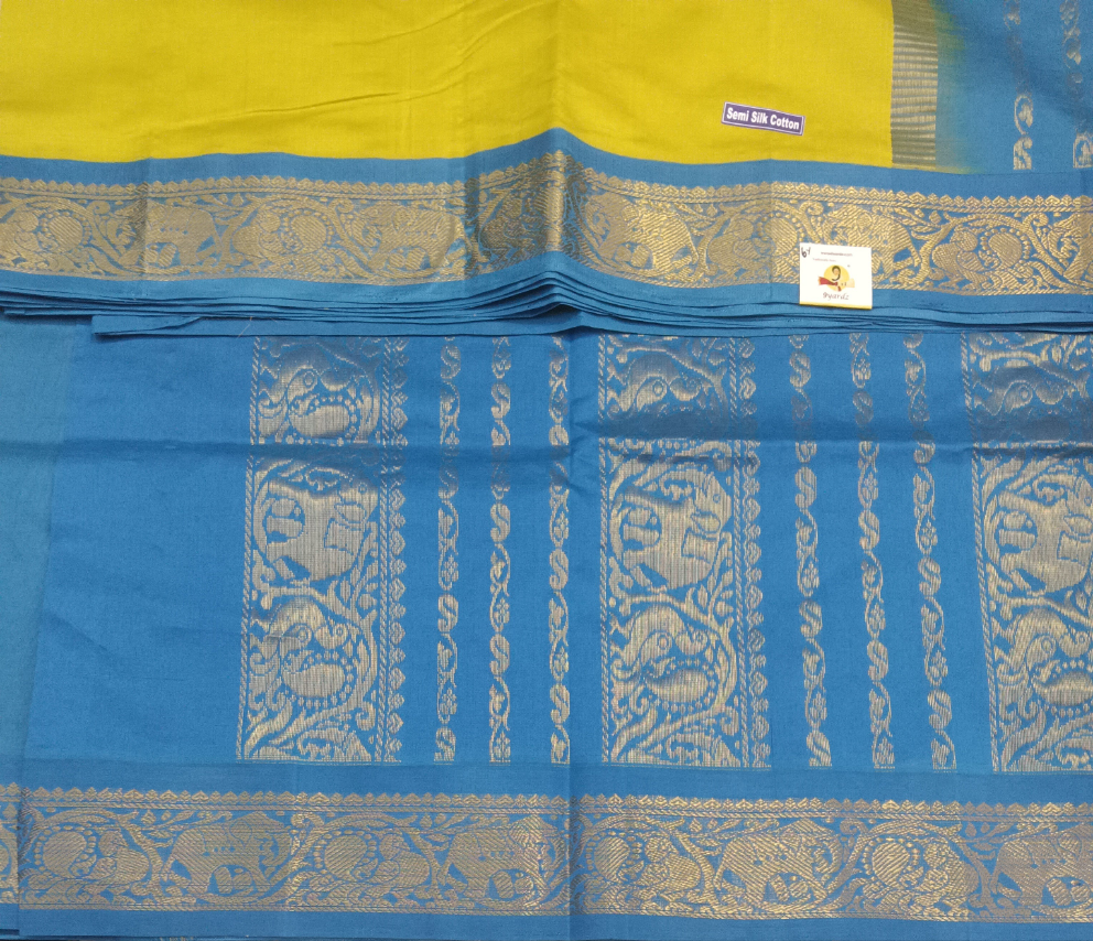 Semi silk Plain Korvai 6Yards