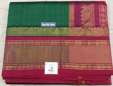 Semi silk Plain Korvai 6Yards