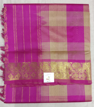 Load image into Gallery viewer, Pure silk Checked cotton 6 yards