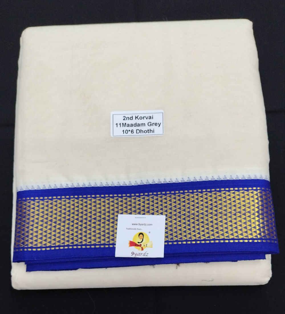 Pure cotton Muhurtham dhoti 10*6  11 11 Maadam Pet