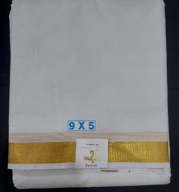 Cotton Dhothi Bleached 9*5
