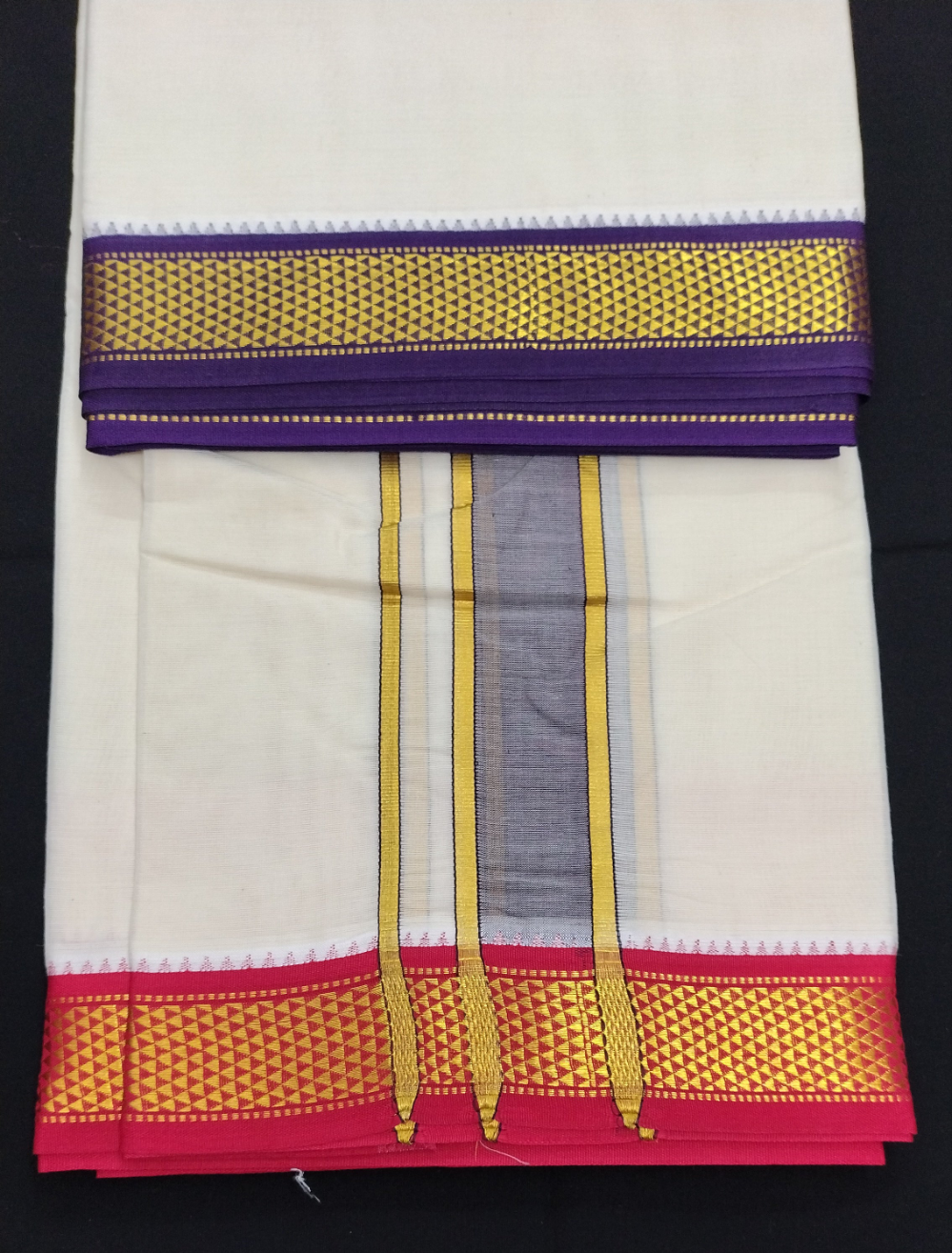 Pure cotton Muhurtham dhoti 10*6  7Maadam Pet