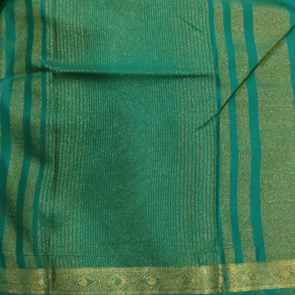 Synthetic Mysore silk 6yardz