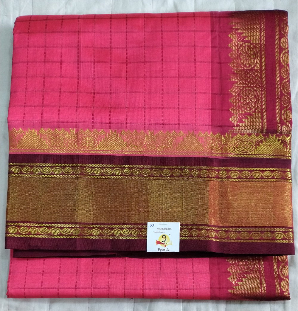 Semi Silk cotton Korvai checked Madisar