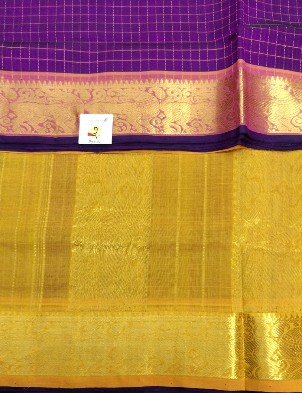 Pure silk cotton- Theard kattam with butta, 10yards (madisar)