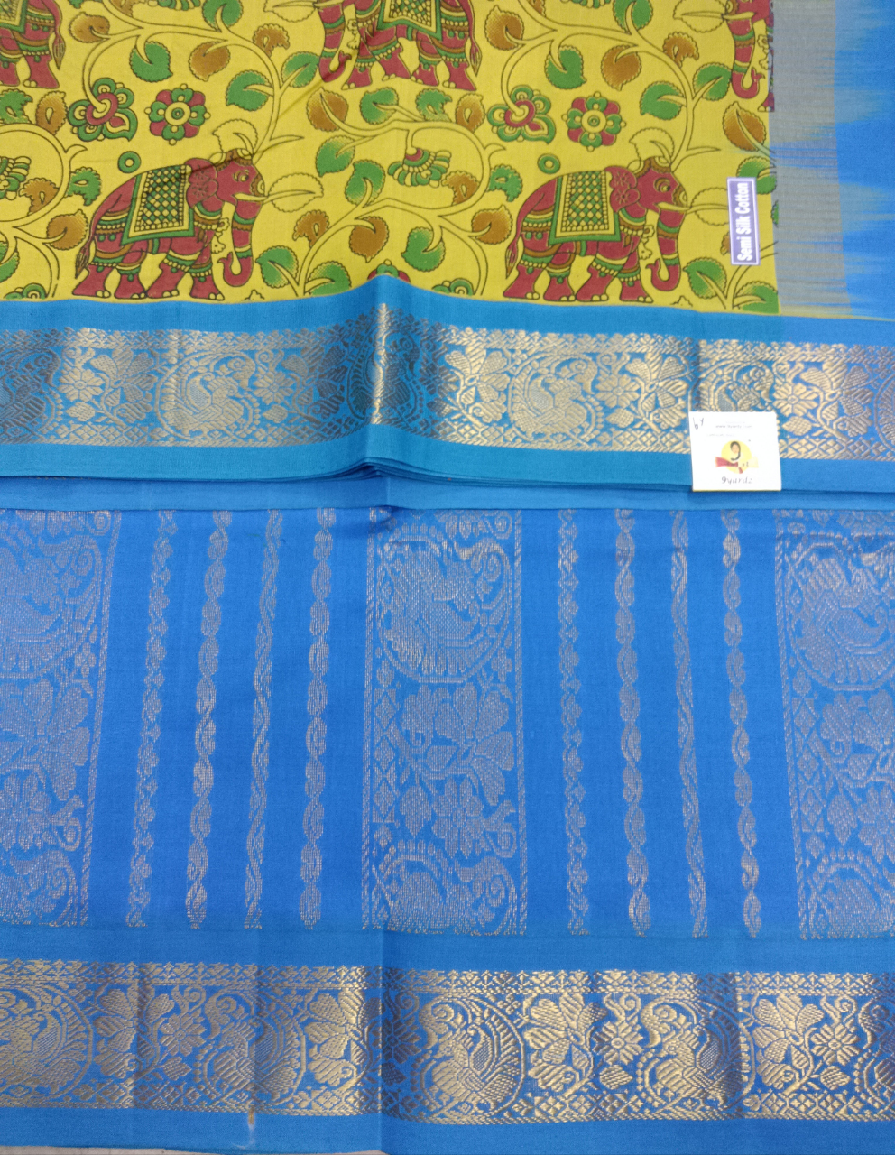 Semi silk Printed Korvai 6Yards